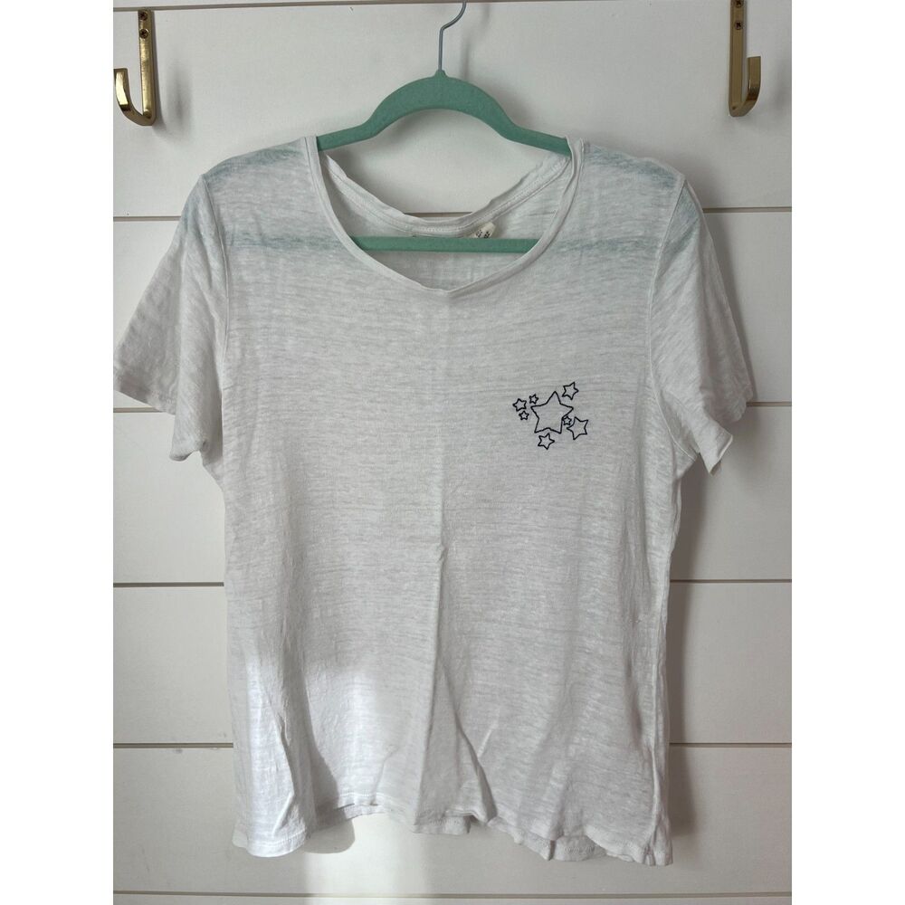 ✨ Christian Siriano 100% Linen embroidered tee✨ 
